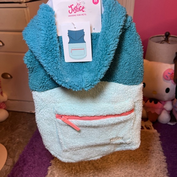 Teal and Mint Fuzzy Dog Sweater - Picture 3 of 3